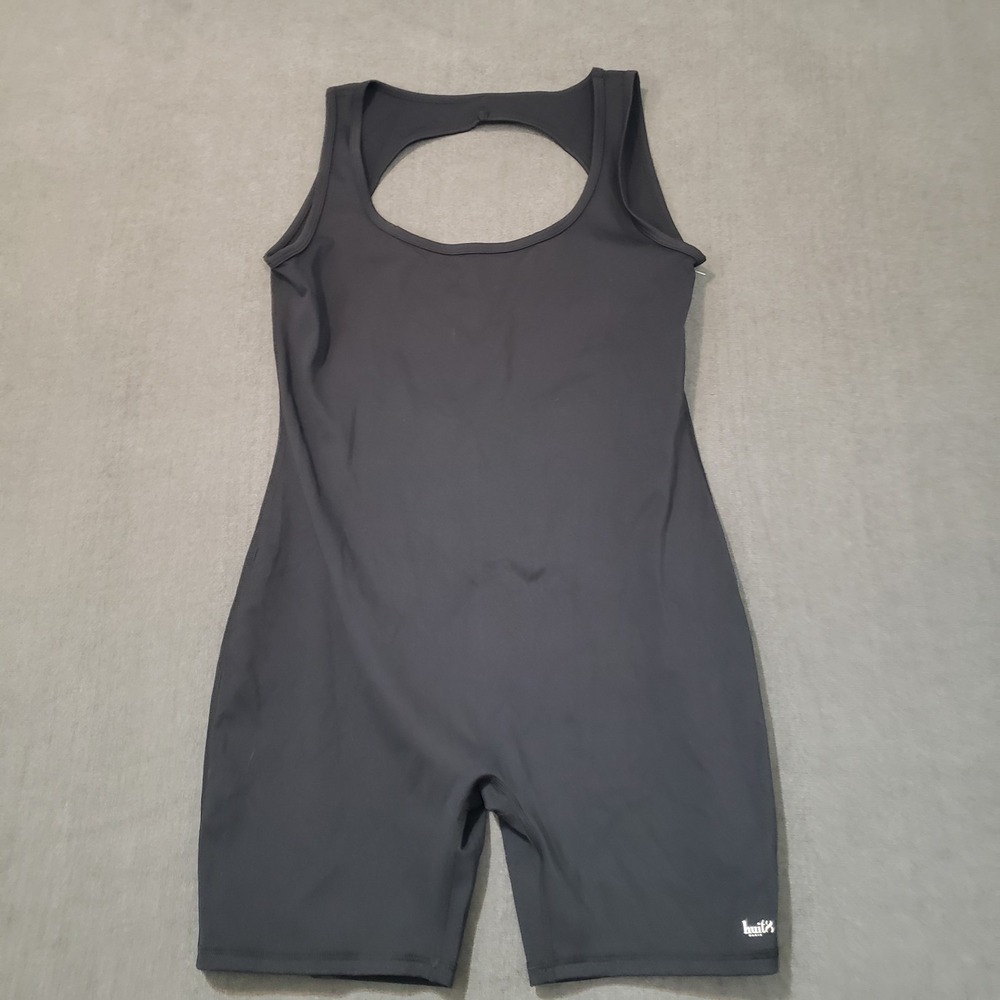 Huit Bien-etre Shorts Catsuit Bodysuit Womens Size Large Black